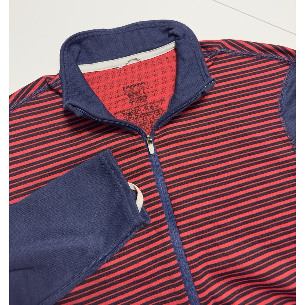 Patagonia Womens Capilene 3 Lightweight 1/4 Zip Base Layer Top Striped L Outdoor